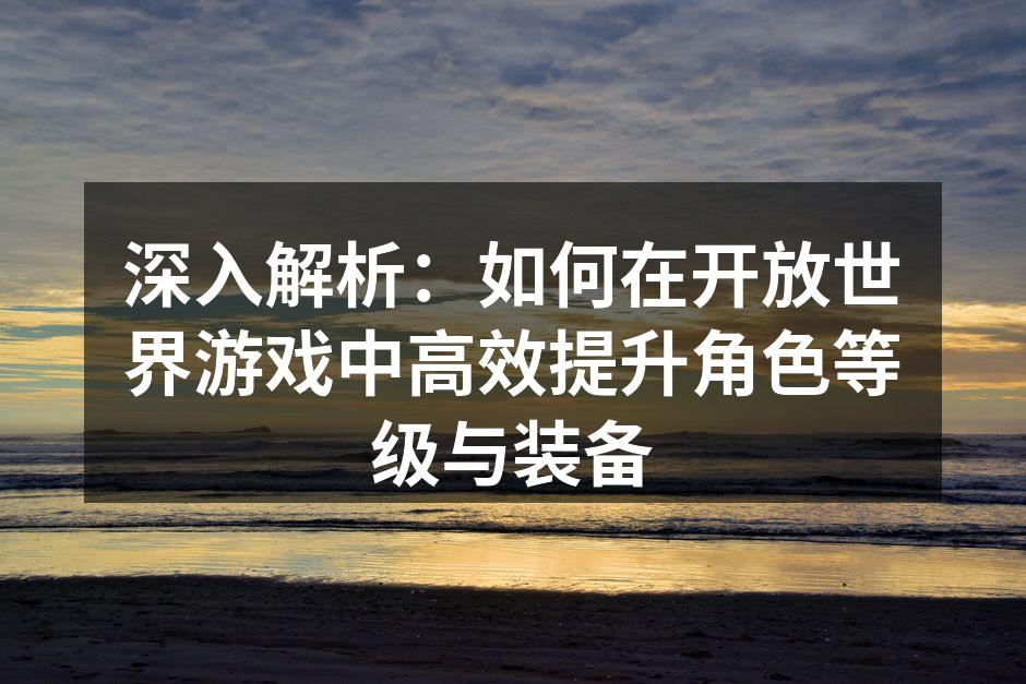 深入解析：如何在开放世界游戏中高效提升角色等级与装备